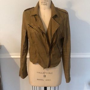 Free People linen moto jacket
